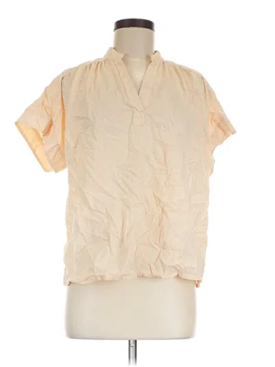 Pre-owned Universal Thread Short Sleeve Blouse In Ivory