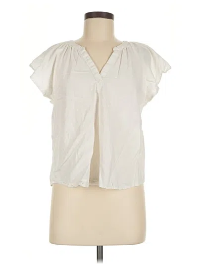 Pre-owned Universal Thread Short Sleeve Blouse In Ivory