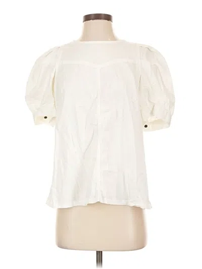 Pre-owned Universal Thread Short Sleeve Blouse In Ivory