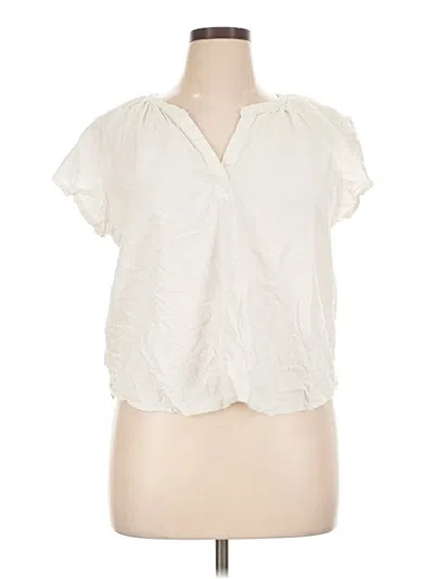 Pre-owned Universal Thread Short Sleeve Blouse In Ivory