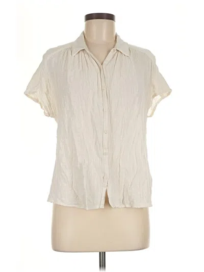 Pre-owned Universal Thread Short Sleeve Blouse In Ivory