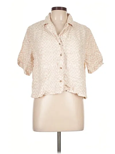 Pre-owned Universal Thread Short Sleeve Blouse In Ivory