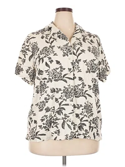 Pre-owned Universal Thread Short Sleeve Blouse In Ivory