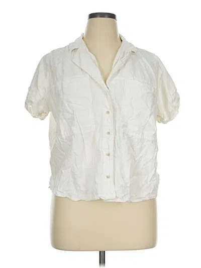 Pre-owned Universal Thread Short Sleeve Blouse In Ivory