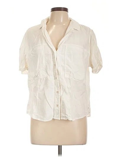 Pre-owned Universal Thread Short Sleeve Blouse In Ivory