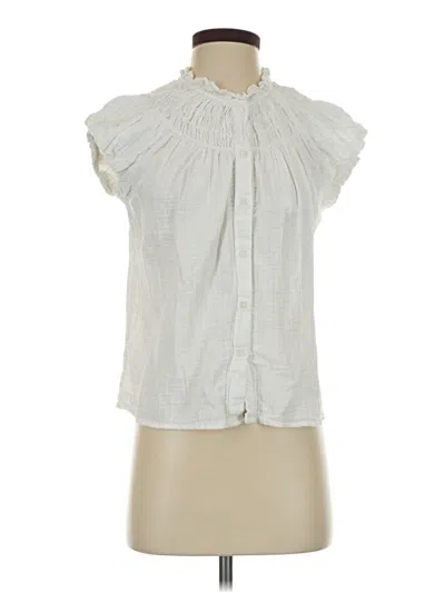 Pre-owned Universal Thread Short Sleeve Blouse In Ivory