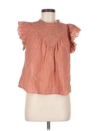 Pre-owned Universal Thread Short Sleeve Blouse In Orange