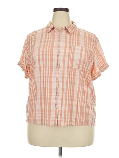 Pre-owned Universal Thread Short Sleeve Blouse In Orange