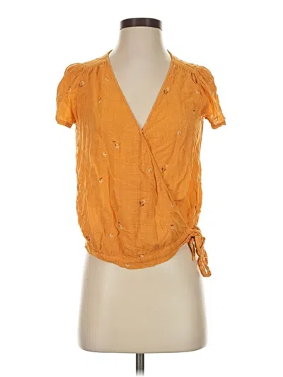 Pre-owned Universal Thread Short Sleeve Blouse In Orange