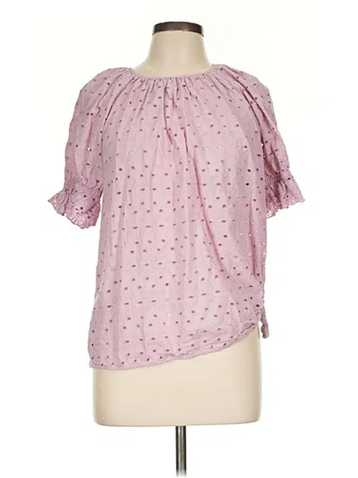 Pre-owned Universal Thread Short Sleeve Blouse In Pink