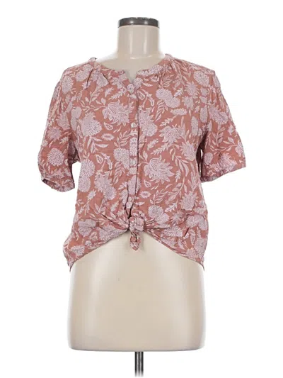 Pre-owned Universal Thread Short Sleeve Blouse In Pink