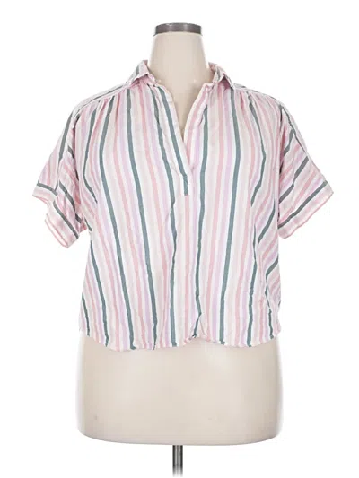 Pre-owned Universal Thread Short Sleeve Blouse In Pink
