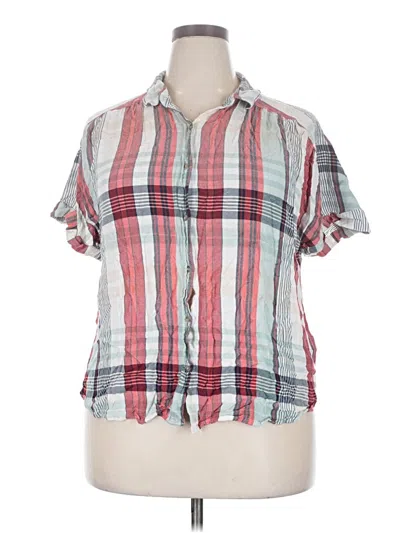 Pre-owned Universal Thread Short Sleeve Blouse In Pink