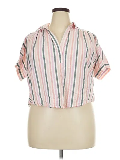 Pre-owned Universal Thread Short Sleeve Blouse In Pink