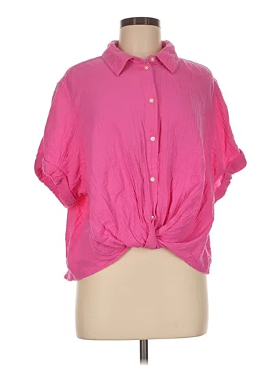 Pre-owned Universal Thread Short Sleeve Blouse In Pink