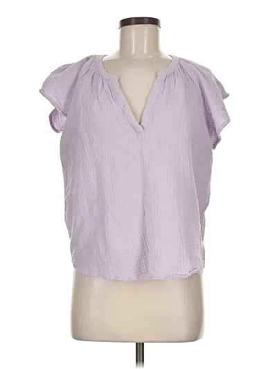 Pre-owned Universal Thread Short Sleeve Blouse In Purple