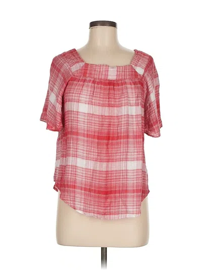 Pre-owned Universal Thread Short Sleeve Blouse In Red
