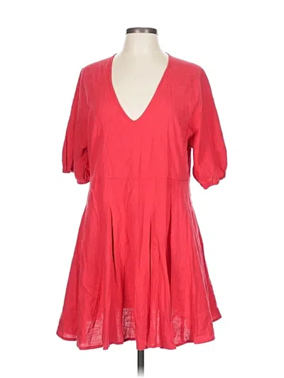 Pre-owned Universal Thread Short Sleeve Blouse In Red