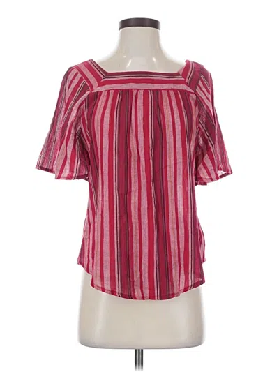 Pre-owned Universal Thread Short Sleeve Blouse In Red