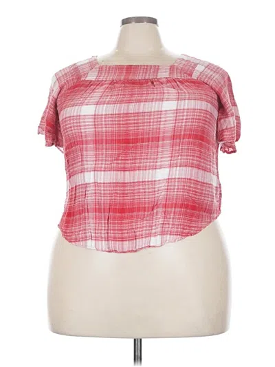 Pre-owned Universal Thread Short Sleeve Blouse In Red