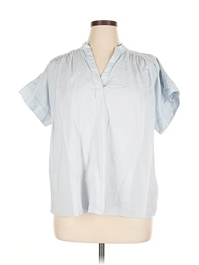 Pre-owned Universal Thread Short Sleeve Blouse In Silver