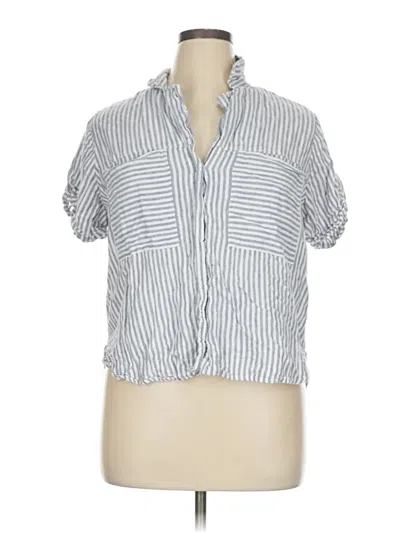 Pre-owned Universal Thread Short Sleeve Blouse In Silver