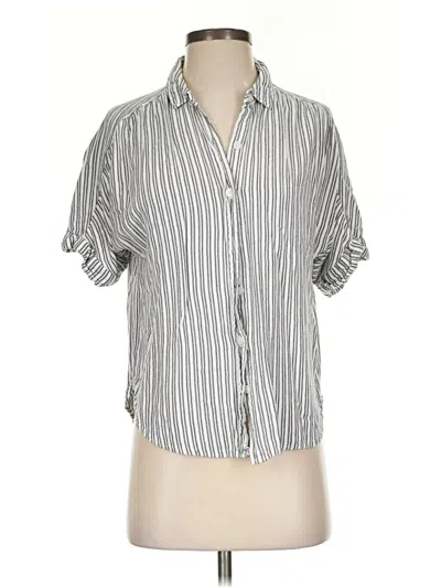 Pre-owned Universal Thread Short Sleeve Blouse In Silver