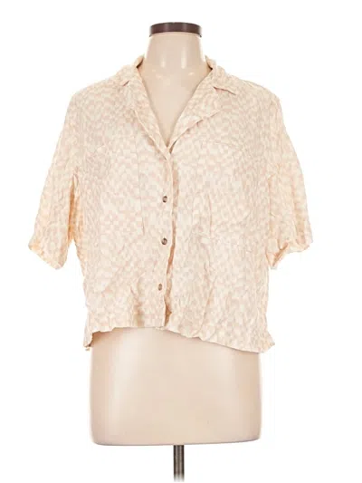 Pre-owned Universal Thread Short Sleeve Blouse In Tan