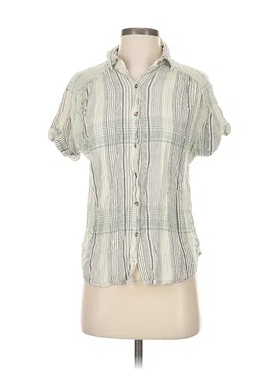 Pre-owned Universal Thread Short Sleeve Blouse In White