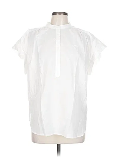 Pre-owned Universal Thread Short Sleeve Blouse In White