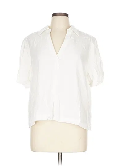 Pre-owned Universal Thread Short Sleeve Blouse In White
