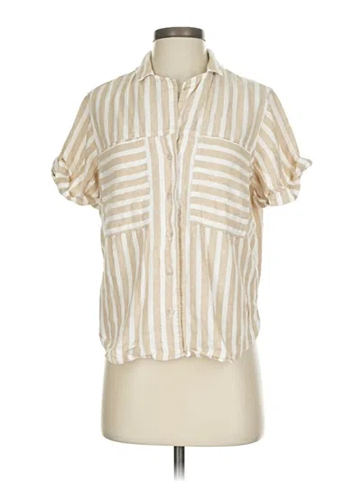 Pre-owned Universal Thread Short Sleeve Blouse In White