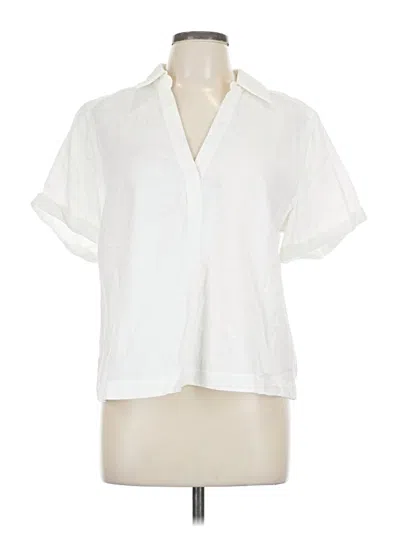 Pre-owned Universal Thread Short Sleeve Blouse In White
