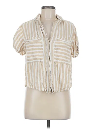 Pre-owned Universal Thread Short Sleeve Blouse In White