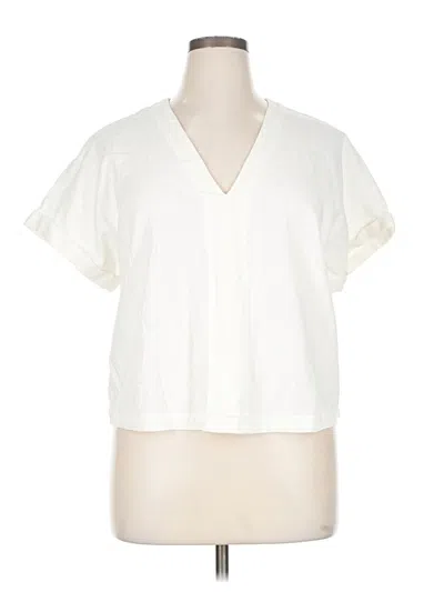 Pre-owned Universal Thread Short Sleeve Blouse In White