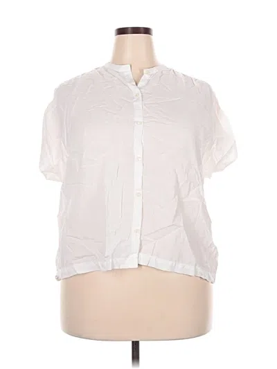 Pre-owned Universal Thread Short Sleeve Blouse In White