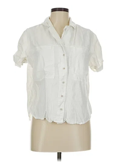 Pre-owned Universal Thread Short Sleeve Blouse In White