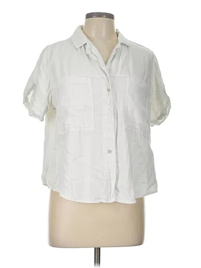 Pre-owned Universal Thread Short Sleeve Blouse In White