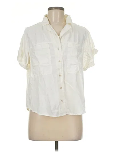 Pre-owned Universal Thread Short Sleeve Blouse In White