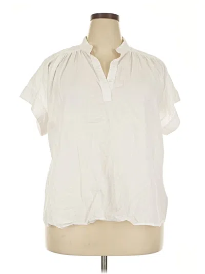 Pre-owned Universal Thread Short Sleeve Blouse In White