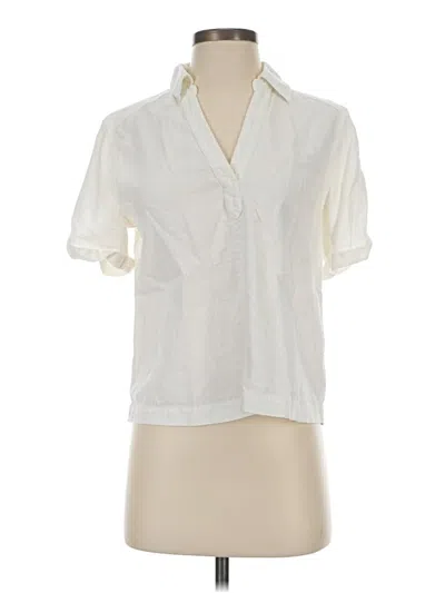 Pre-owned Universal Thread Short Sleeve Blouse In White