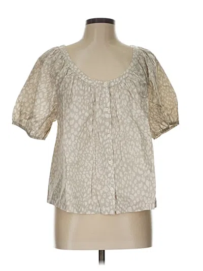 Pre-owned Universal Thread Short Sleeve Blouse In White