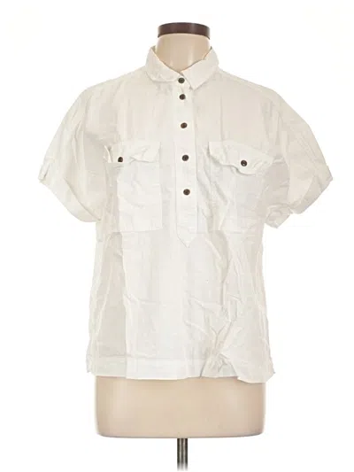 Pre-owned Universal Thread Short Sleeve Blouse In White