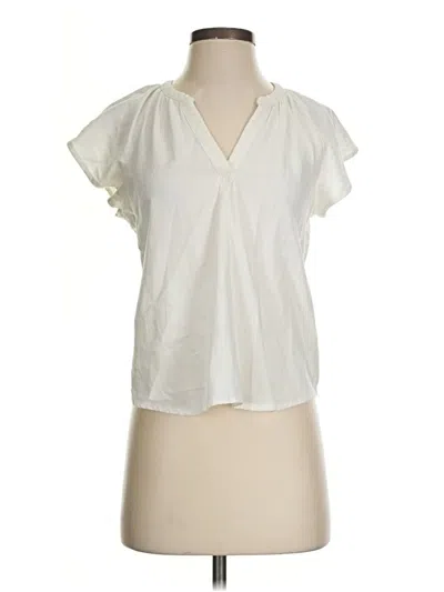 Pre-owned Universal Thread Short Sleeve Blouse In White