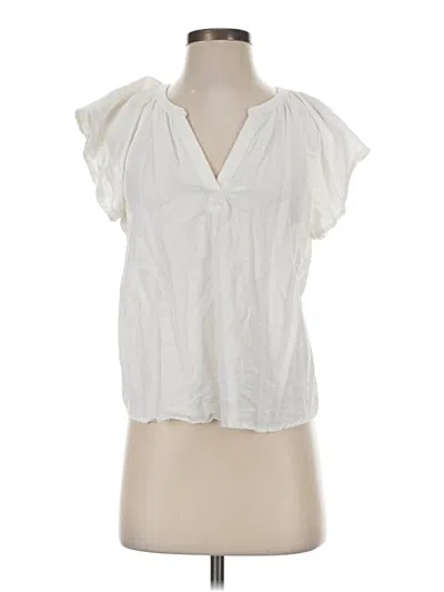 Pre-owned Universal Thread Short Sleeve Blouse In White