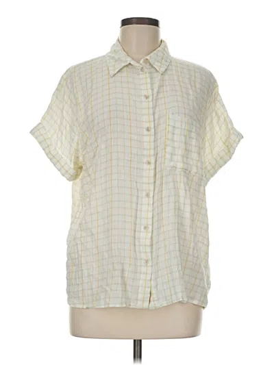 Pre-owned Universal Thread Short Sleeve Blouse In Yellow