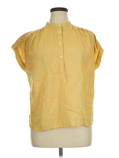 Pre-owned Universal Thread Short Sleeve Blouse In Yellow