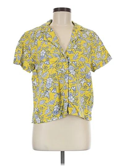 Pre-owned Universal Thread Short Sleeve Blouse In Yellow