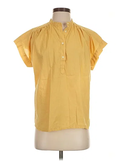 Pre-owned Universal Thread Short Sleeve Blouse In Yellow