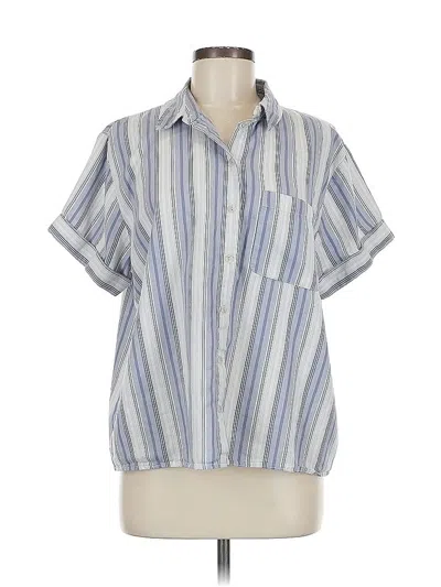 Pre-owned Universal Thread Short Sleeve Button Down Shirt In Blue